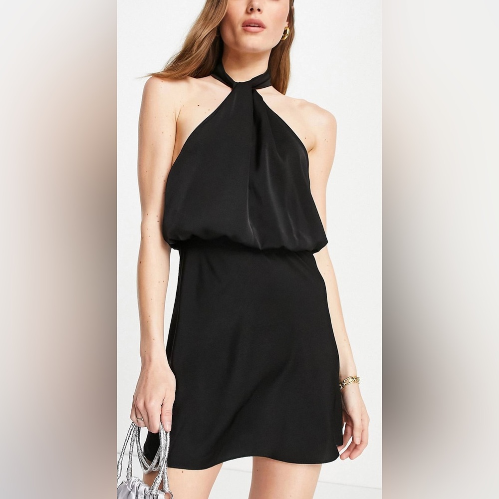 black halter dress